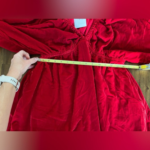 NEW Free people Portia mini dress red velvet small - Picture 6 of 8